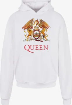 F4NT4STIC Hoodies Sweatshirt Queen Rockband Classic Crest Black Heren Wit
