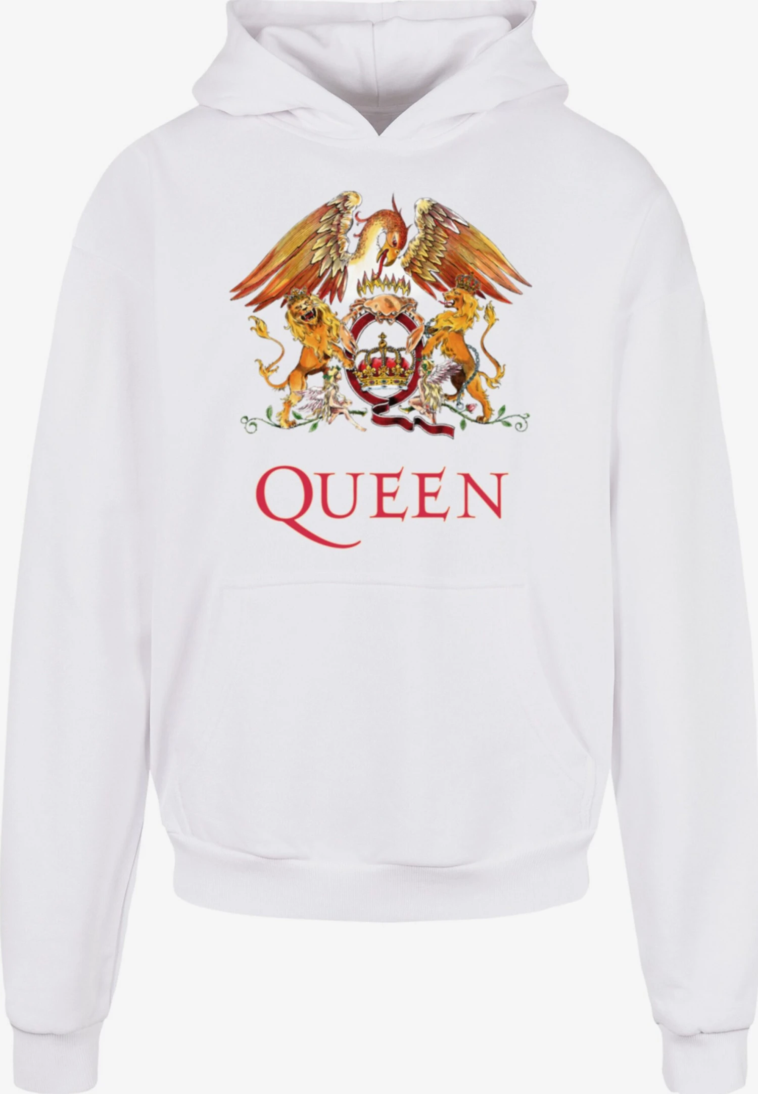 F4NT4STIC Hoodies Sweatshirt Queen Rockband Classic Crest Black Heren Wit