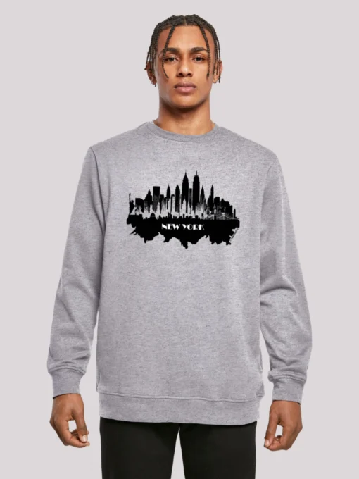 F4NT4STIC Sweatshirts Sweatshirt Cities Collection - New York Skyline Heren Grijs - Afbeelding 3