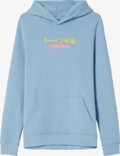 BERSHKA Hoodies Sweatshirt Heren Blauw Gemêleerd
