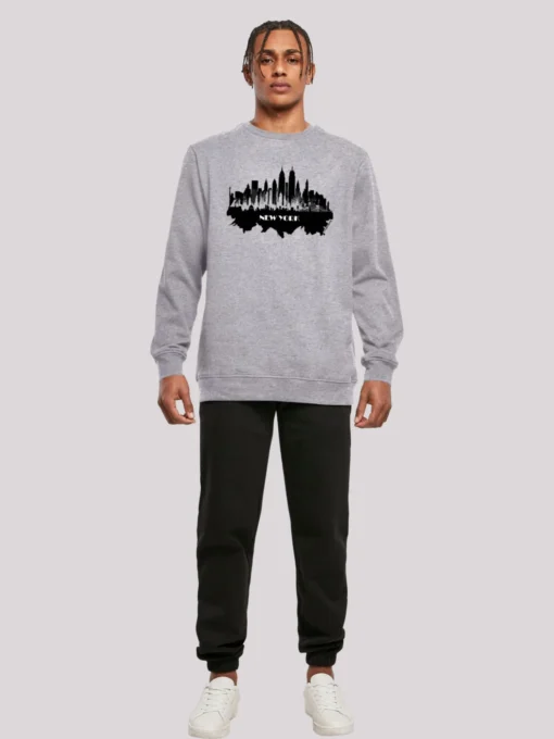 F4NT4STIC Sweatshirts Sweatshirt Cities Collection - New York Skyline Heren Grijs - Afbeelding 4
