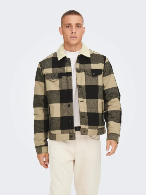 Only & Sons Tussenjassen Tussenjas Louis Heren Sand - Afbeelding 3