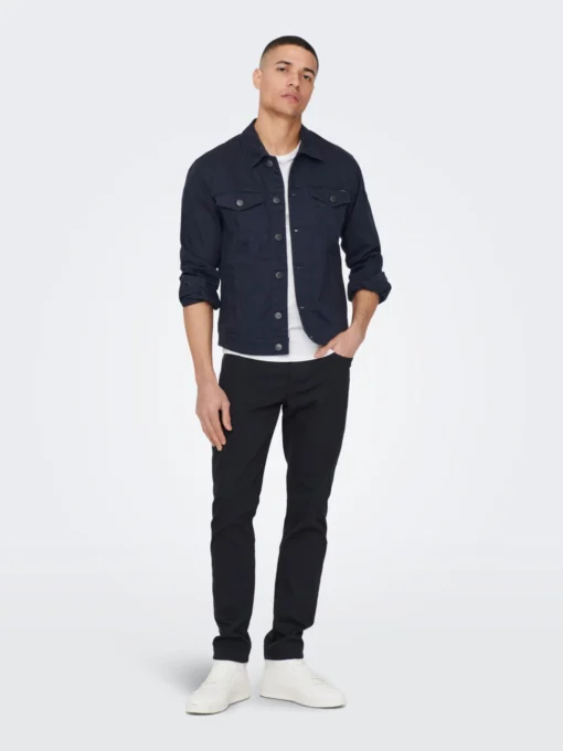 Only & Sons Spijkerjassen Tussenjas COIN Heren Navy - Afbeelding 4