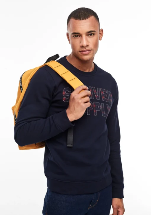 S.Oliver Sweatshirts Sweatshirt Heren Donkerblauw - Afbeelding 4