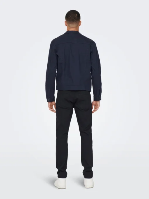 Only & Sons Spijkerjassen Tussenjas COIN Heren Navy - Afbeelding 5
