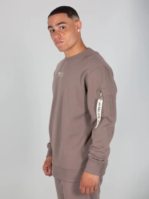 Alpha Industries Sweatshirts Sweatshirt Heren Lichtbruin - Afbeelding 3