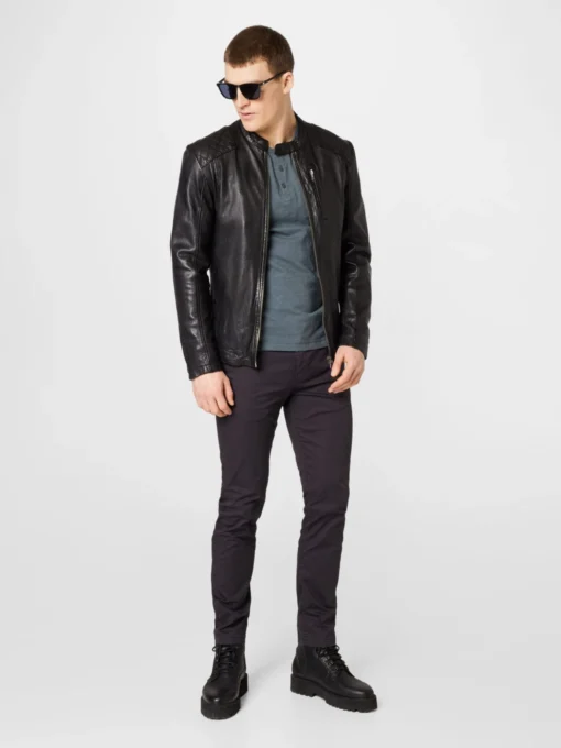 Freaky Nation Leren Jassen Tussenjas Kiano Heren Zwart - Afbeelding 5