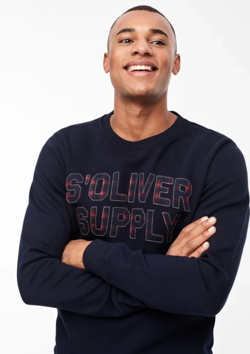 S.Oliver Sweatshirts Sweatshirt Heren Donkerblauw - Afbeelding 6