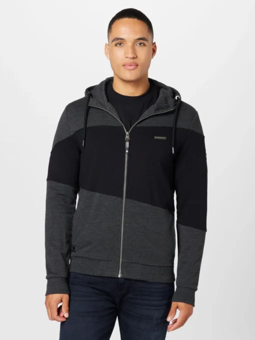 Ragwear Sweatvesten Met Capuchon Sweatvest NYKOS Heren Donkergrijs - Afbeelding 3