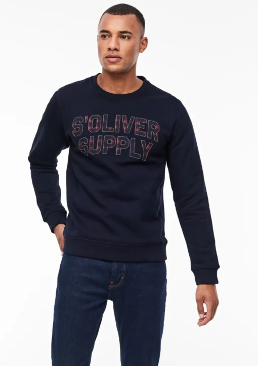 S.Oliver Sweatshirts Sweatshirt Heren Donkerblauw - Afbeelding 2