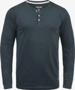 Solid Longsleeves Shirt Volko Heren Blauw Gemêleerd