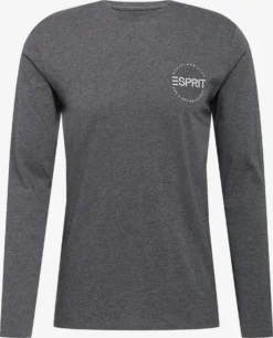 ESPRIT Longsleeves Shirt Heren Donkergrijs