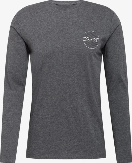 ESPRIT Longsleeves Shirt Heren Donkergrijs