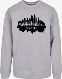 F4NT4STIC Sweatshirts Sweatshirt Cities Collection - New York Skyline Heren Grijs