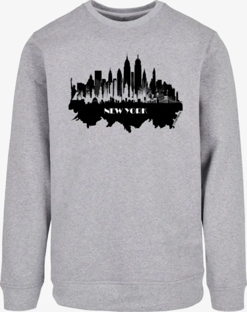 F4NT4STIC Sweatshirts Sweatshirt Cities Collection - New York Skyline Heren Grijs