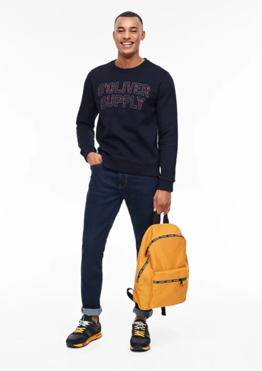 S.Oliver Sweatshirts Sweatshirt Heren Donkerblauw - Afbeelding 3