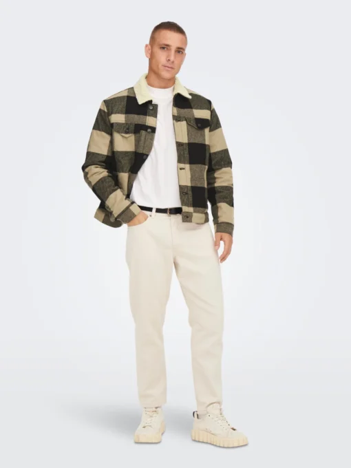 Only & Sons Tussenjassen Tussenjas Louis Heren Sand - Afbeelding 5