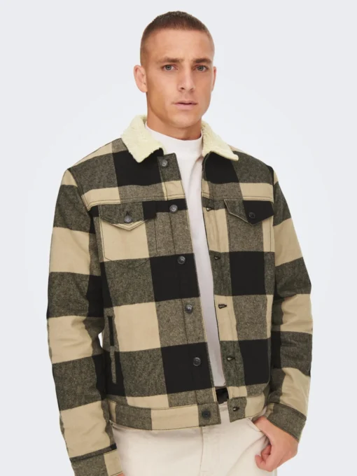Only & Sons Tussenjassen Tussenjas Louis Heren Sand - Afbeelding 6